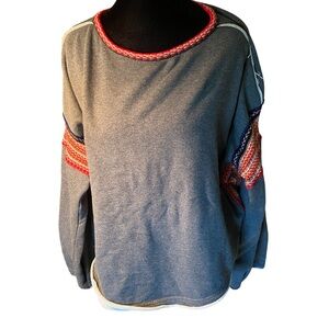 NATURAL LIFE Gray and Red Sweatshirt
